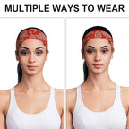 Paisley Bandana Red Headband for Men Sweatband Headbands for Running, Cycling, Football, Yoga, Unisex Hairband