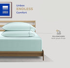 THREAD SPREAD 100% Cotton King Size Pillow Cases Set of 2-400 Thread Count Pillow Cases King Size Set of 2 (Sea Foam), Luxuriously Soft Hotel Quality Sateen Weave Pillowcases, Crisp & Cool
