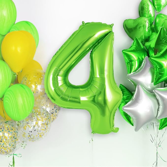 Green Number 4 Balloon 40 Inch, Big Large Foil Helium Number Balloons, Jumbo - Image 2