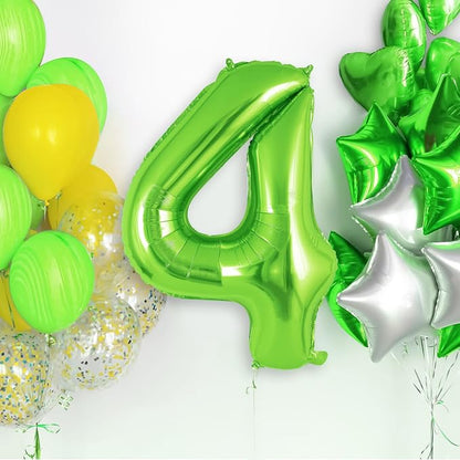 Green Number 4 Balloon 40 Inch, Big Large Foil Helium Number Balloons, Jumbo - Image 2