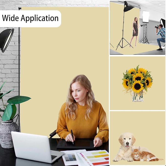 Tan Photography Backdrop for Photoshoot, Fabric 6x9ft | Versatile Studio Photo - Image 2