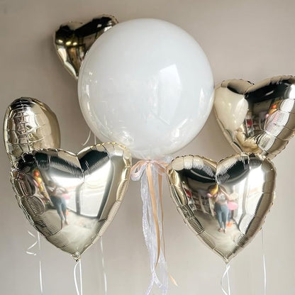 Champagne Gold Heart Balloons, 18Inch Helium Polyester Film Balloon - Image 5