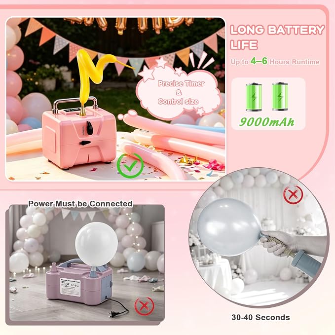 IDAODAN Electric Balloon Pump, Portable Electric Balloon Blower Machine - Image 5