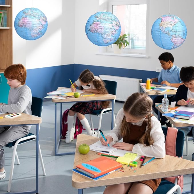 Globe Hanging Paper Lanterns, Around The World Earth Day Decorations, Travel - Image 6