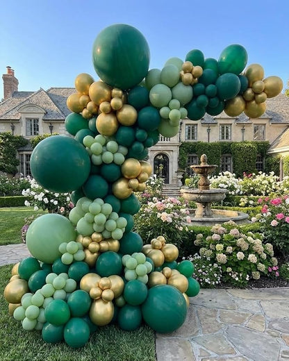 Green and Gold Balloons Garland Arch Kit - Image 7