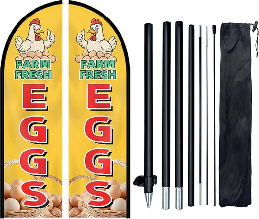Farm Fresh Eggs Feather Flag by WOANIXY---ProfessionalCustomFeatherFlagCustomBanner