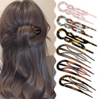 6PCS French Hair Pin for Women,U-Shaped French Pin Flat Hair Clips Hair Styling Pins for Thin Thick Hair,Strong Hold Hair Fork for Buns