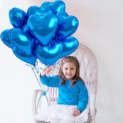 Blue Foil Heart Balloons, Boys Men, Baby Shower, Valentines, Anniversary - Image 5