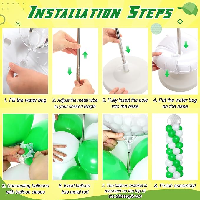 Soulchen 2 Set Golf Hole in One Balloon Column Stand Kit - Image 4