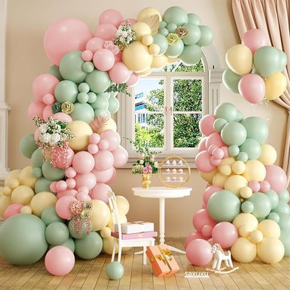 Pink and Green Balloon Arch Kit by Saxuxu