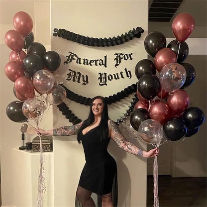 Metallic Rose Gold & Black Pearl Balloons - Image 4