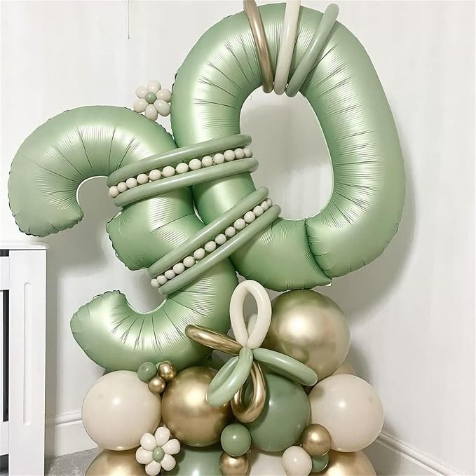 25th Birthday Balloons Sage Green - Image 6