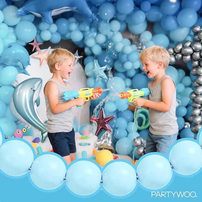 PartyWoo Baby Blue Linking Balloons 100pcs 12 Inch Blue Link Balloons | - Image 3
