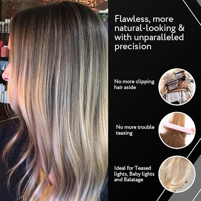 Authentic Cooboard Balayage Board with Teeth | Original Highlighting Paddle | Easy to Clean, Sturdy, Lightweight, Fits All Standard Sized Hair Foils | 5” by 12” | Rainbow