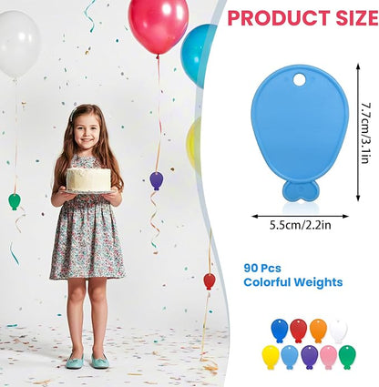 90 Pcs Plastic Balloon Weights Colorful Balloons Weights Balloon Shaped - Image 2