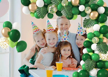 Amandir 163Pcs Jungle Party Balloons Garland Arch Kit | Gold Green Balloons - Image 7