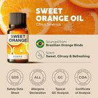 KUKKA Sweet Orange Essential Oils - 0.34 Fl Oz - for Hair, Skin, Diffuser, Aromatherapy & DIY Soap Making Scent