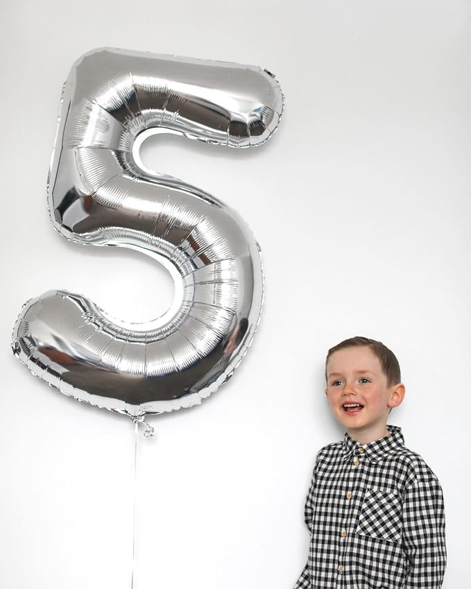 Sliver Number 5 Balloon 40 Inch - Image 4