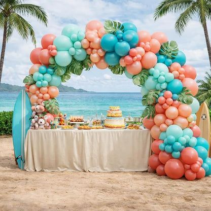 Hawaiian Tropical Balloon Garland Arch Kit, Coral Beach Birthday Decorations | - Image 3
