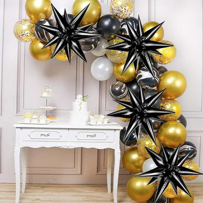 Black Star Balloons, Spike Cone Mylar Balloon - Image 3