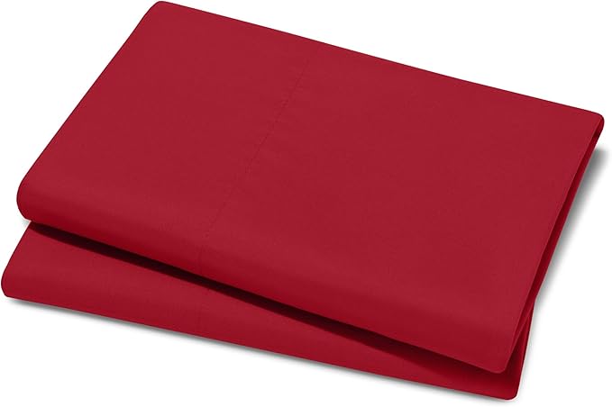 Bare Home Microfiber Pillow Cases - King Size 20x36 - Cooling Pillowcases - Double Brushed - Easy Care - Envelope Closure (King Pillowcase Set of 2, Red)