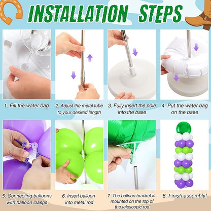 Hungdao 2 Sets Light Inspired Year Balloon Column Stand Kit Cartoon Story Game - Image 4