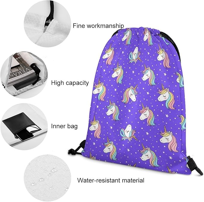 Water Resistant Drawstring Backpack Lightweight Sackpack - Image 4