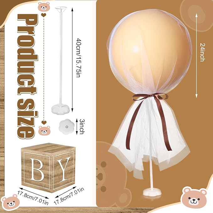 6 Set Brown Bear Tulle Tutu Balloon - Image 3