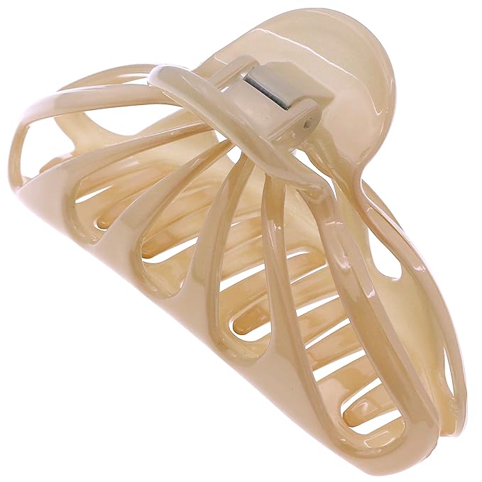 Camila Paris CP3054 French Hair Clip for Women with Thick, Long and Curly Wavy hair, Beige, No Slip Girls Fashion Styling Hair Accessory, Strong Hold, Made in France