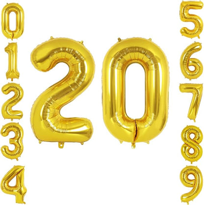 40 Inch Gold Number 20 Foil Balloon by TNCDJKPA