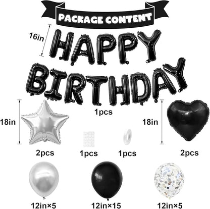 Black and Silver Birthday Decorations - Image 2