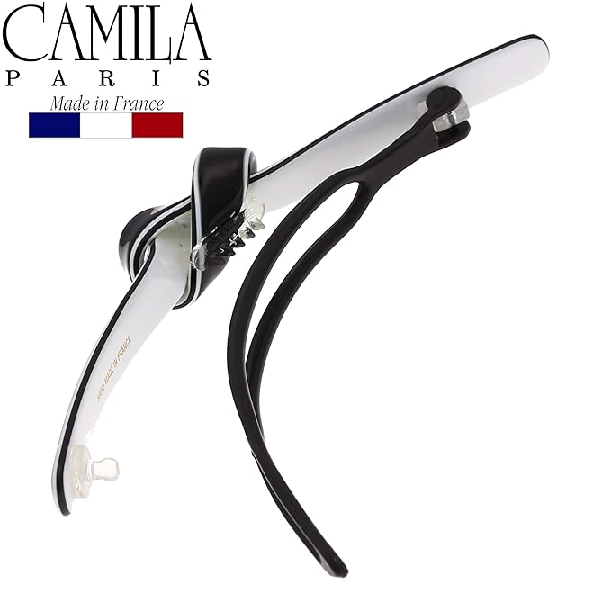 Camila Paris CP2812 French Hair Barrette Clip for Girls, Handmade, Metal-Free Closure Strong Hold Grip Hair Clips for Women, No Slip Durable Styling Girls Hair Accessories, Made in France