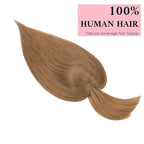 SEGO 100% Real Human Hair Toppers, with Air Bangs, Silk Base 150% Density, Clip in Topper, 2.7”x5.1”, HairPieces for Women, with Thinning/Hair Loss Cover Gray
