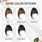 BOGSEA Clip in Bangs 100% Human Hair Bangs with Temples Bangs Hairpieces for Women Clip in Fake Bangs for Daily Wear (Dark Brown)