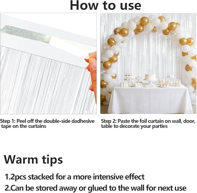 4 Packs White Foil Fringe Curtain - Image 7