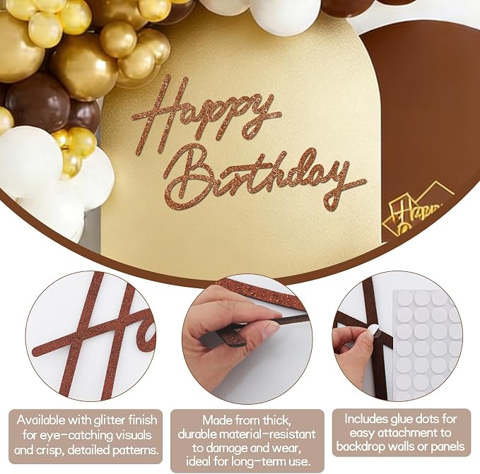 TONIFUL Happy Birthday Sign for Backdrop - Image 2