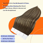 Full Shine Tape in Hair Extensions Human Hair 12 Inch Human Hair Extensions Tape Ins Color 4 Brown Fading to 24 Honey Blonde Highlight 4 Brown 20Pcs 30Gram Double Sided Remy Extensions Add Volume