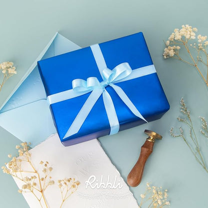 Ribbli Light Blue Satin Ribbon Double Faced Satin 1/2 inch x Continuous 50 - Image 2