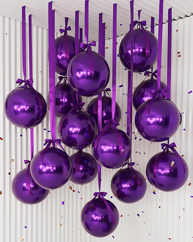 Jenaai 30 Set Round Foil Balloons Bulk 22 Inch 4d Metallic Giant Balloons Set by Jenaai
