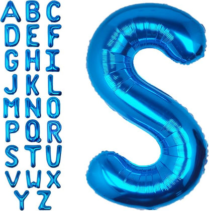 40 Inch Blue Letter S Balloon Big Foil Helium Letter Balloons A-Z | Giant Large by SULALABOO