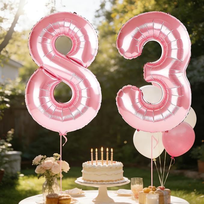 40 Inch Number 83 Balloons for 83rd Birthday Party Decorations, 0-100 Jewelry - Image 3