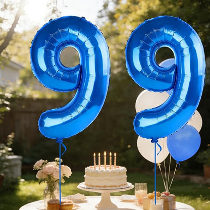 40 Inch Number 99 Balloons for 99th Birthday Party Decorations, 0-100 Dark Blue - Image 3