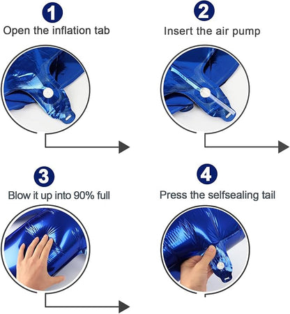 NightBlue Number 4 Balloon 40 Inch, 4th Birthday Decorations Men Women | Foil - Image 6
