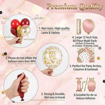 60-Pack 12-Inch Confetti Latex Balloons - Image 3