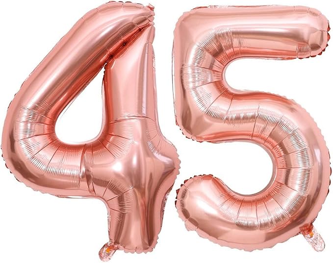 40 Inch Rose Gold 45 Balloons Giant Number 45 Balloons Rose Gold 45 Birthday by LHOAVWE