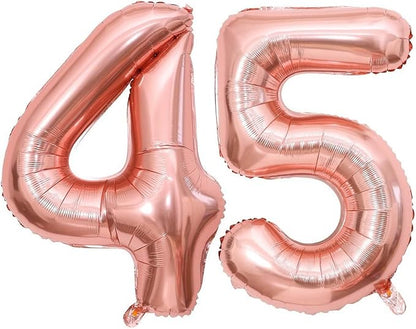 40 Inch Rose Gold 45 Balloons Giant Number 45 Balloons Rose Gold 45 Birthday by LHOAVWE