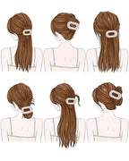 Mesovor 4 Pack French Flat Hair Clips for Women, 3.74" Nonslip Stylish Round Duckbill Lay Flat Hair Claw | Side Slide Volume Flat Hairclips for Lying Down, Yoga, Driving (Mermaid Colorful)