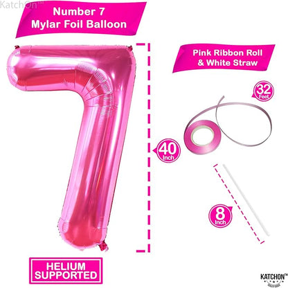 KatchOn, Giant Hot Pink Number 7 Balloon - Image 2