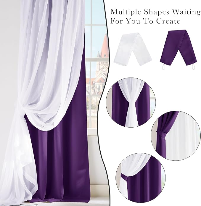 PONY DANCE Bedroom Curtains Purple, Royal Purple | Mix & Match Room Darkening - Image 9