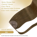 Ve Sunny Hair Extensions Ponytail Real Human Hair Wrap Around Clip in Ponytail Hair Extensions Straight Extensions Human Hair for Women Light Ash Brown 18inch 80G